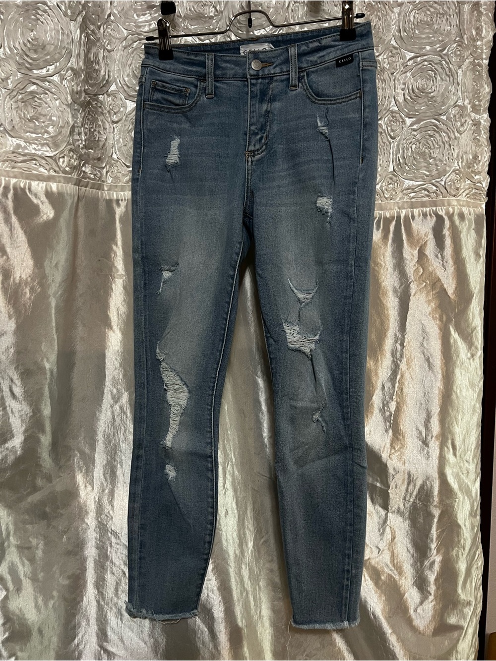Cello Dark Blue Distressed Skinny Jeans